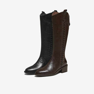 TATA/他她女靴骑士靴长筒西部靴