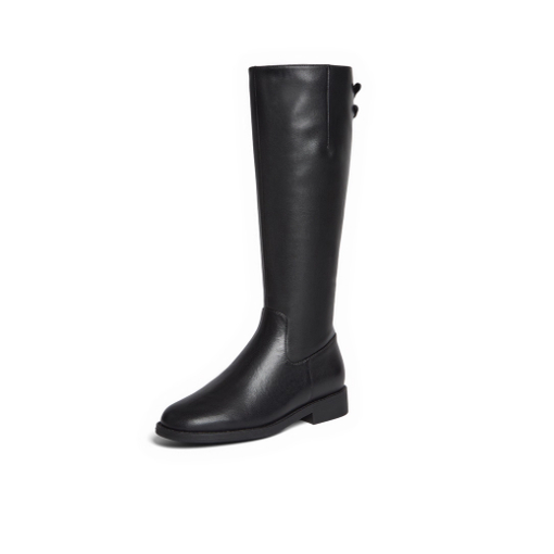 BASTO/百思图女靴牛皮黑色骑士靴