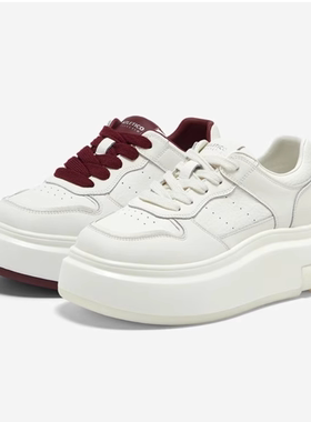 专柜正品拔佳2025春款女小白鞋厚底透气百搭运动休闲板鞋81507AM5