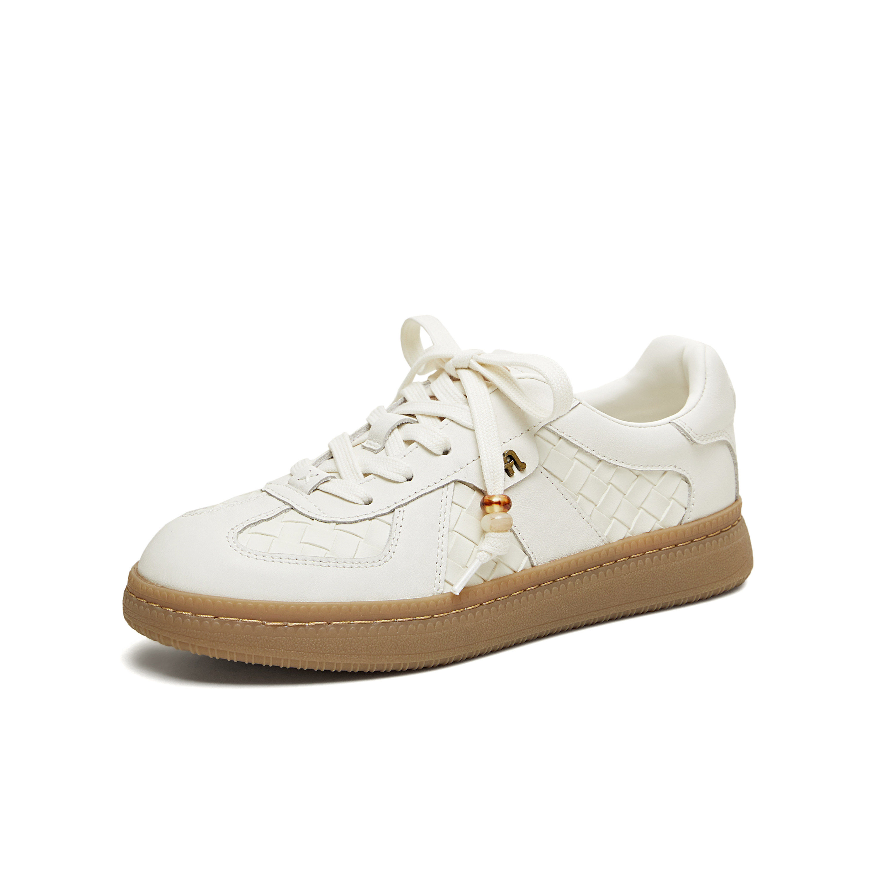 专柜正品天美意2026春款女鞋复古编织手作德训鞋运动板鞋CEL25AM6