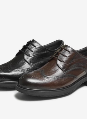 专柜正品他她2025秋季新款男鞋纯色舒适百搭商务休闲皮鞋VNL01CM5