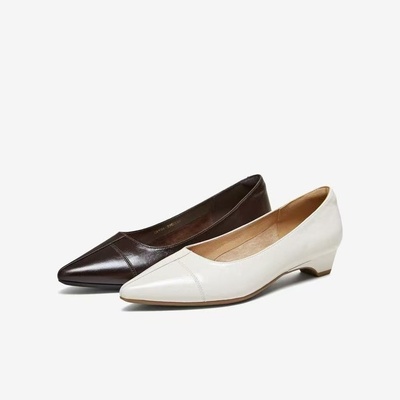 专柜正品TATA他她时尚低跟浅口尖头白色通勤鞋女2026春款CLY01AQ6