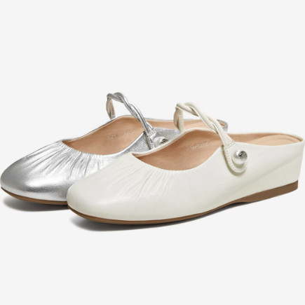 专柜正品他她2026春款女鞋穆勒鞋外穿平跟拖鞋圆头休闲鞋YSW06AH6