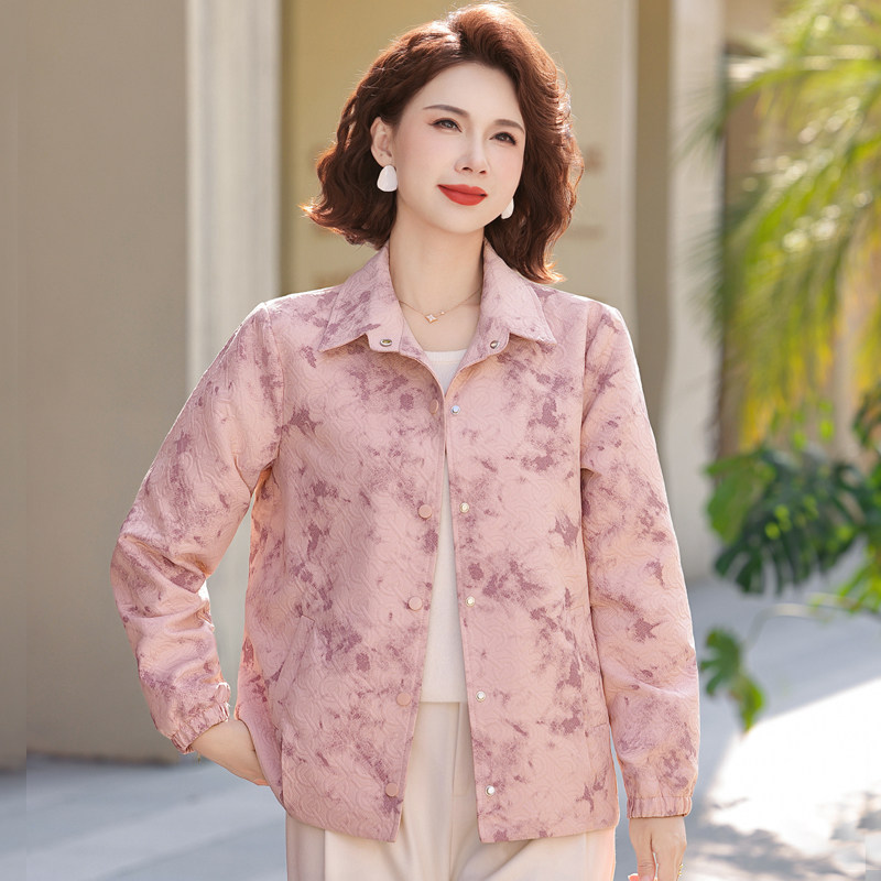 中年妈妈春装外套薄款上衣时尚休闲夹克女士小个子开衫2026新款