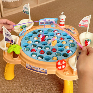 儿童电动旋转钓鱼玩具磁性鱼益智早教1 2两三岁3周岁4男女孩5礼物