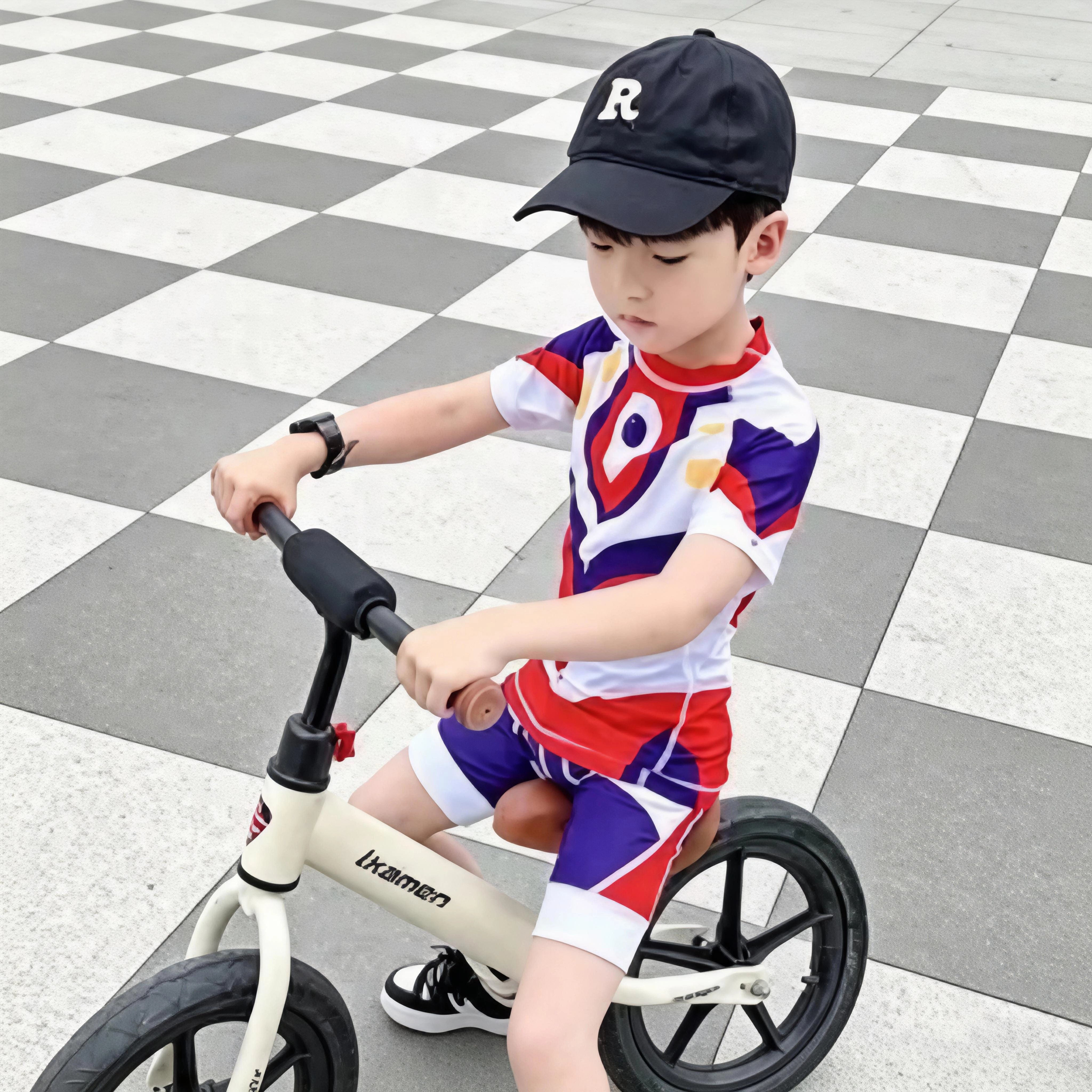 夏季平衡儿童服速短袖透气自行车