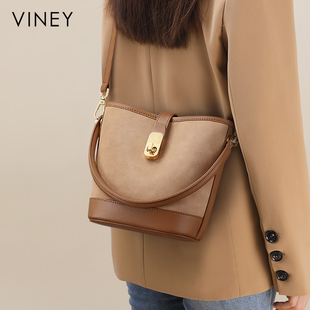 Viney水桶包包女式 女包秋冬单肩斜挎包大容量通勤手提包 2025新款