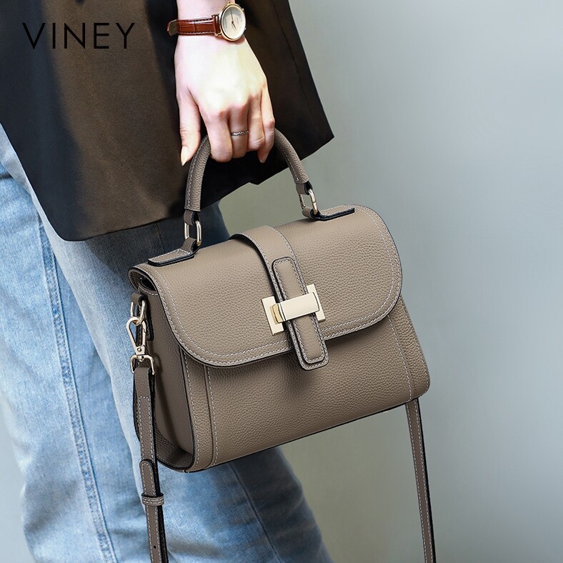 Viney手提包包女式2026新款春夏头层牛皮斜挎包百搭大容量妈妈包