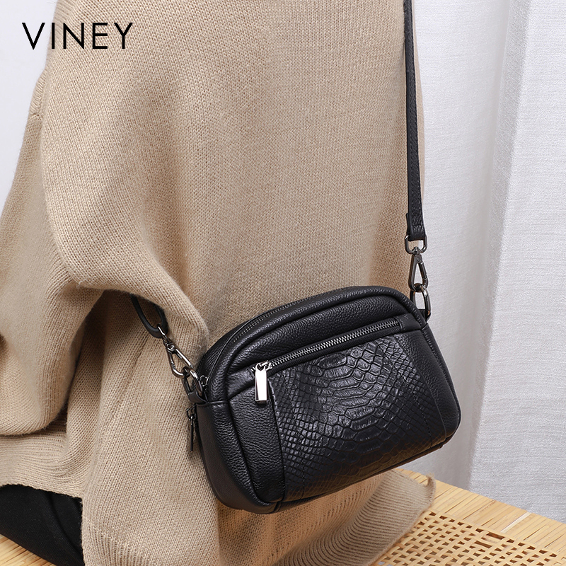 Viney包包2025新款真皮斜挎包女包高端大气单肩轻奢大容量妈妈包