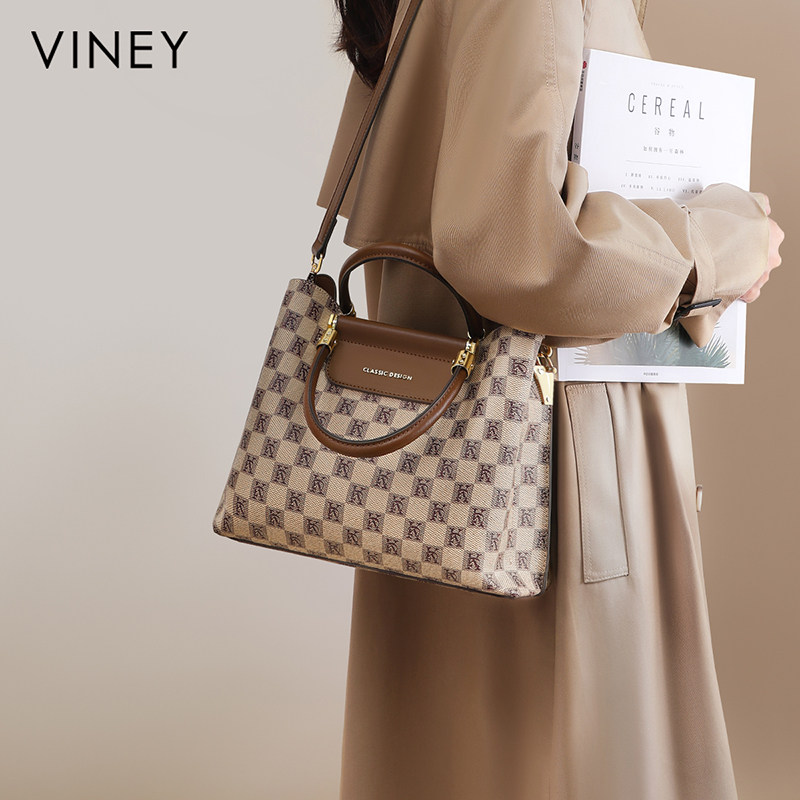 Viney手提包包女式2024新款秋冬斜挎女包大容量高级感大气妈妈包