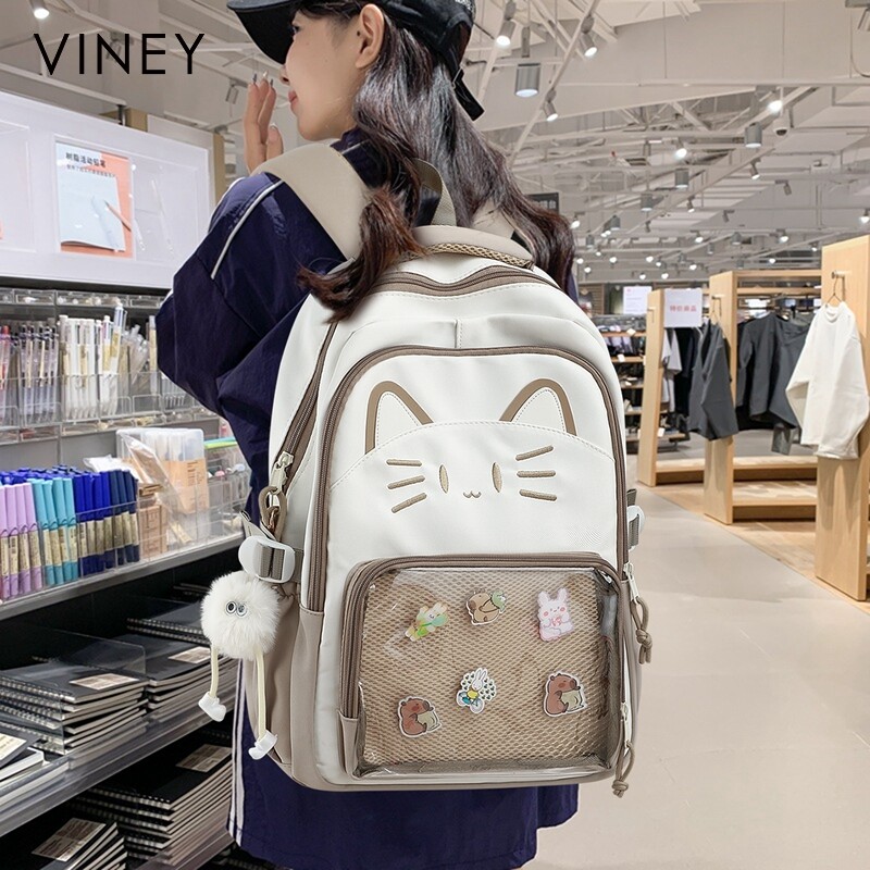 Viney女包学生书包双肩包背包女