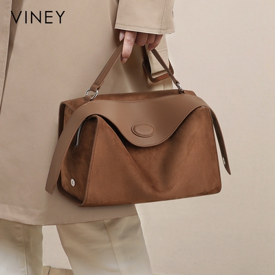 Viney包包女2025新款秋冬斜挎女包真皮波士顿单肩手提通勤枕头包