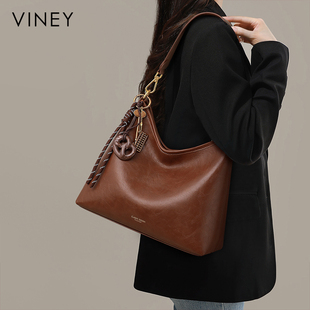 Viney托特包包2025新款秋冬真皮女包腋下包大容量通勤hobo单肩包