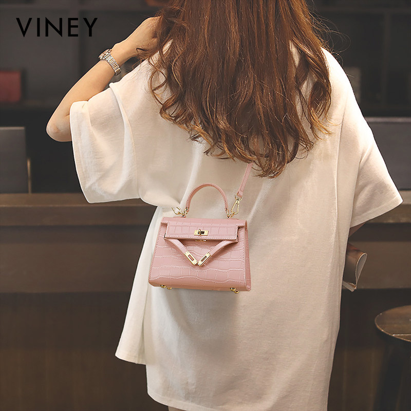 Viney包包2025新款女包夏天真皮单肩手提包轻奢高级感凯莉包小包