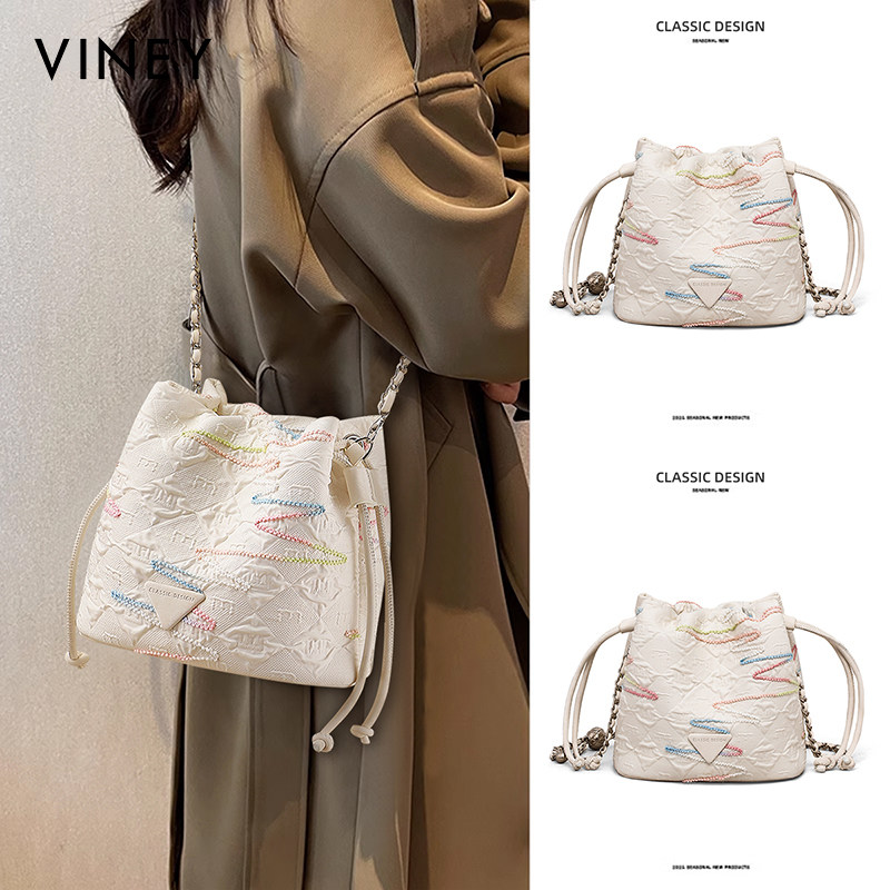 Viney水桶包包2025新款女包夏天单肩包小包轻奢小众高级感斜挎包