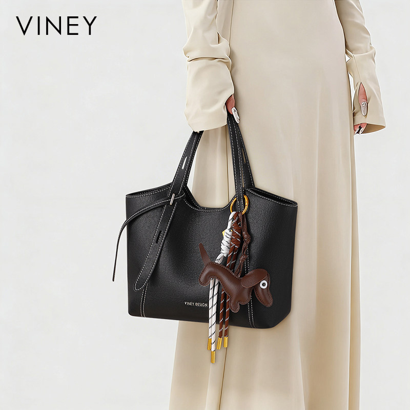Viney特包包包女士2026新款女包植鞣牛皮单肩托腋下包通勤手提包