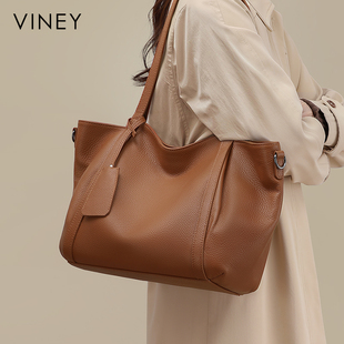 Viney托特包包女式 女包秋冬真皮单肩包大容量通勤腋下包 2025新款