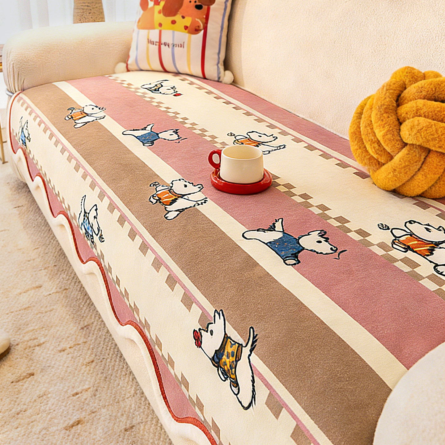 多巴胺毛绒加厚沙发垫冬2026新款直排皮沙发坐垫子固定防滑盖布巾,居家布艺,沙发垫,淘宝优惠券,粉丝福利购,淘宝优惠卷