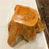 杉木树根雕凳子原木墩子花架底座树桩木桩大板茶几配凳三脚凳底座