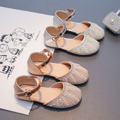 儿童演出皮鞋 女童半凉鞋 女孩水钻软底包头公主鞋 韩版 2026新款