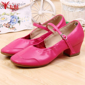 软底跳舞鞋 舞蹈鞋 牛筋广场舞鞋 练舞鞋 飞魅肚皮舞鞋 新款 子中跟女式