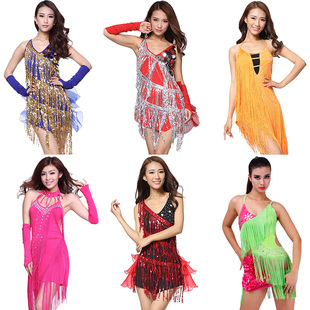 速发装丁表演服成人新衣伦巴舞服拉成人新款拉丁连款裙露背