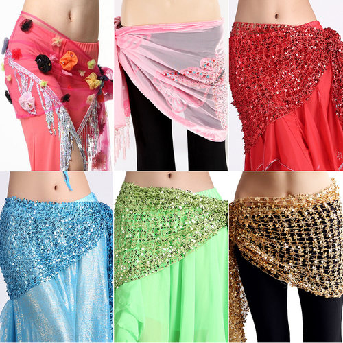 速发舞皮舞腰链水绒方巾腰巾百蹈练功服初学者臀巾屁帘肚搭性感