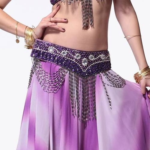 速发肚皮成舞人珠绣腰封80 新款 东方舞舞台服装套装腰饰腰链