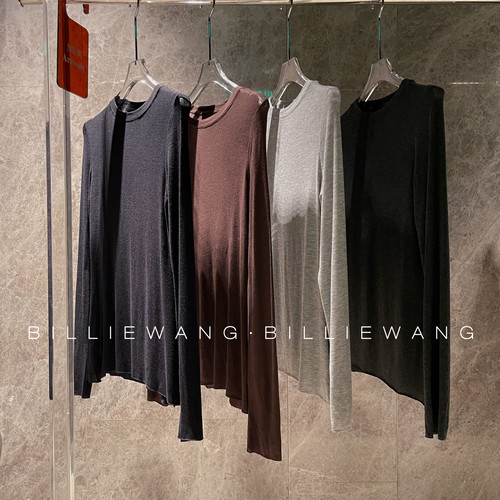 BW独立设计师时髦单品系列｜奶皮莫代尔山羊绒小圆领紧身打底上衣