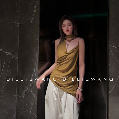 BW独立设计师典藏系列｜无忧｜巨美飘带荡领多穿斜裁乔其纱上衣