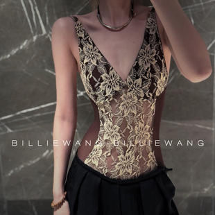 BW独立设计师典藏系列｜媚骨天成｜意大利蕾丝拼色性感连体上衣