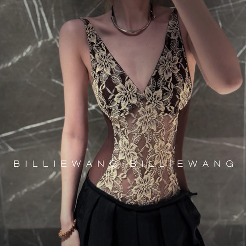 BW独立设计师典藏系列｜媚骨天成｜意大利蕾丝拼色性感连体上衣