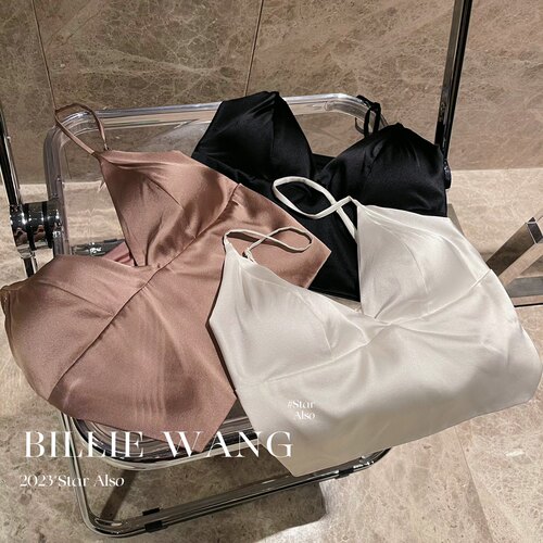 BILLIEWANG高定系列意大利奢华19姆桑蚕丝法式腔调背心美背吊带