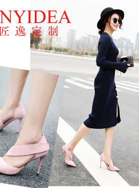 定制3133凉鞋尖头夏季细匠逸新款高跟鞋女鞋女跟女鞋码小真皮32
