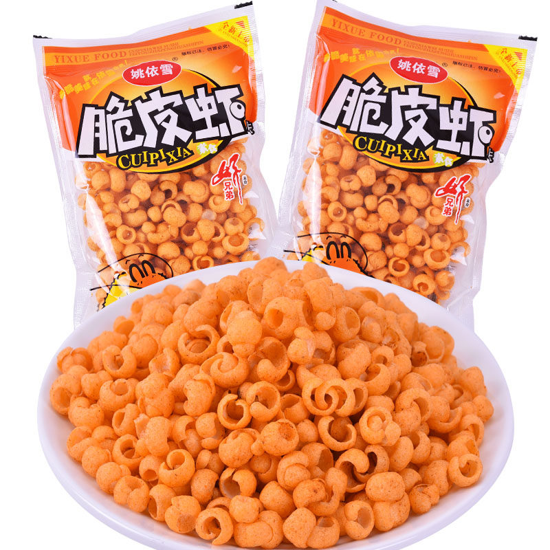 怀旧零食回忆童年麻辣小吃脆皮虾图片