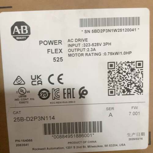 可维修变频器 POWER FLEX 525，型号25B-D2P