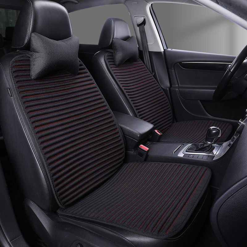 汽车通风坐垫夏季凉垫亚麻透气座椅棉麻靠背单片冰丝座垫车用垫子