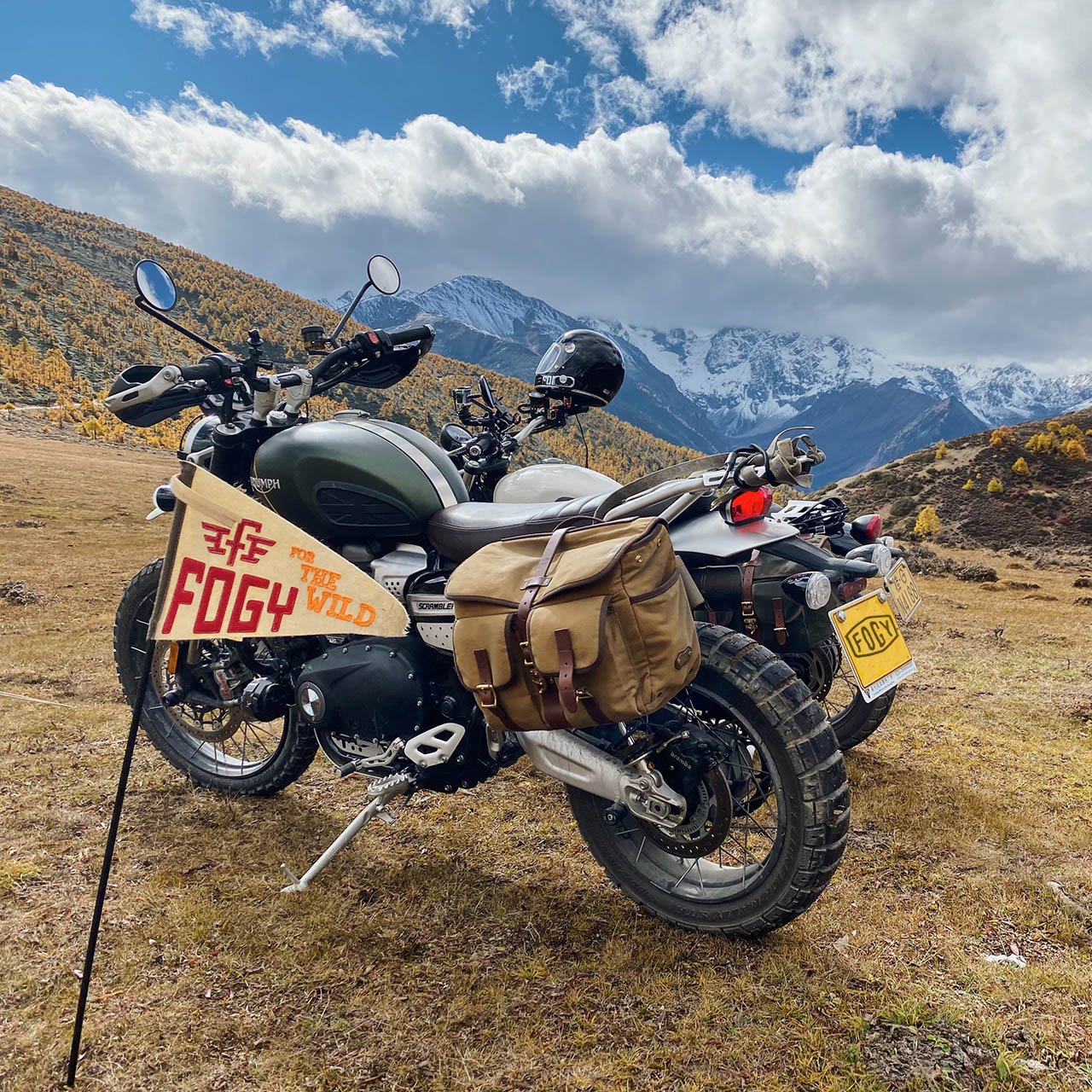 福禄车库 复古长途防水摩托车凯旋机车攀爬杜卡迪自游带支架边包