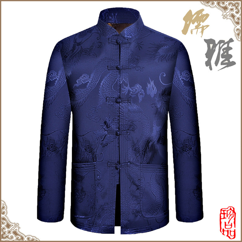 Middle-aged and elderly people Tang costume coat man Chinese style jacket the elderly Autumn and winter thickening Plush cotton-padded clothes grandpain the Men's clothing, National costume  category - from Buy2taobao.com to provide professional Taobao agent buy service