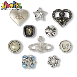 洞洞鞋配饰适配crocs配饰鞋花装饰扣金属失落土星DIY鞋扣饰品鞋花