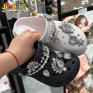 洞洞鞋配饰适配crocs配饰鞋花装饰扣复古晚宴誓言金属钻石鞋花