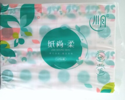 川月抽纸纸尚柔，尺寸156*180张数420张12连包大码家庭实惠装