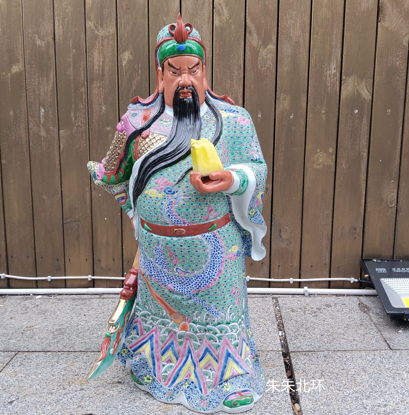 托印关公瓷像70CM雕塑陶瓷武财神关羽关二爷神像家居店铺装饰摆件