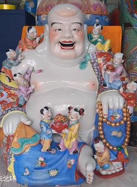多子笑佛雕塑瓷器九子弥勒佛佛像