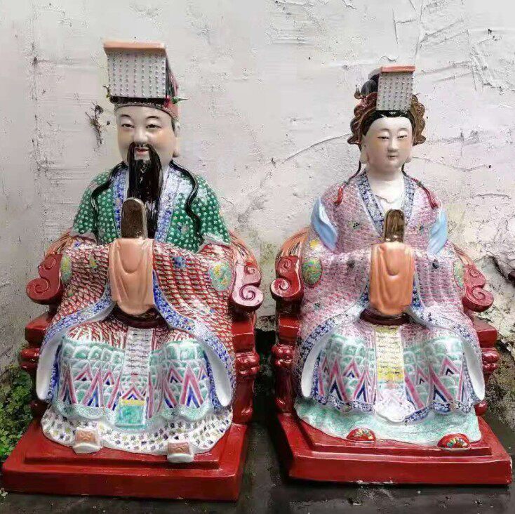 景德镇雕塑陶瓷王母娘娘玉帝58cm妈祖玉皇西王母佛像玉皇大帝神像