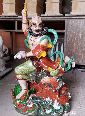 雕塑陶瓷魁星踢斗金榜题名32寸80