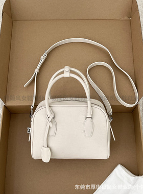 高定款The*Row保龄球波士顿包India 10通勤牛皮手提单肩斜挎包女