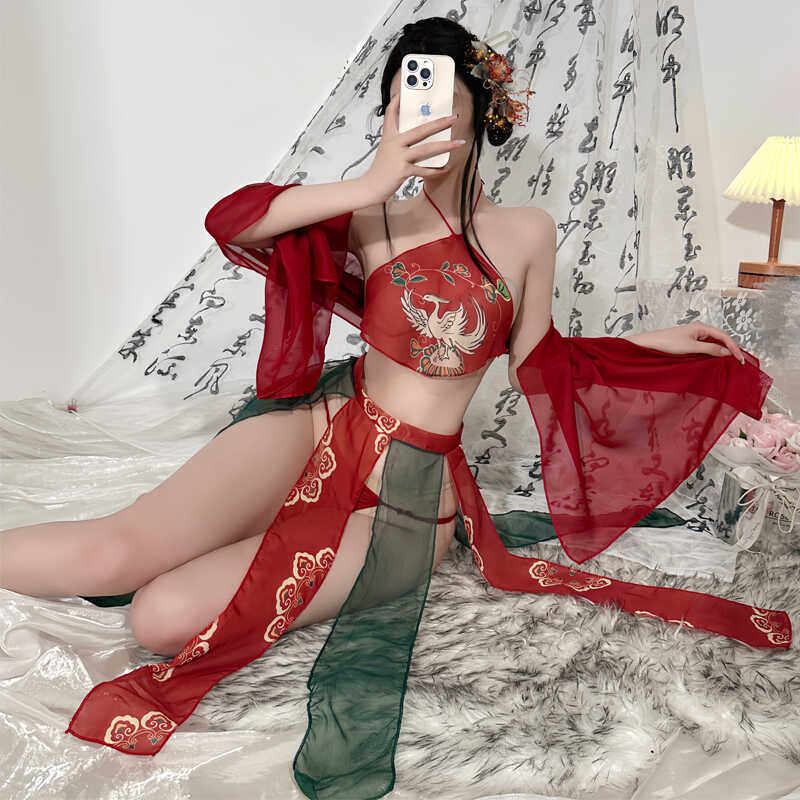 汉服睡衣宫廷款超仙公主古装贵妃性感情调古风内衣女睡裙古代寝服