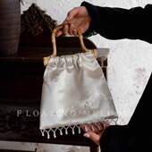 小众新中式 优雅珠光白小手拎包旗袍手机FloatingMelody浮月笙原创