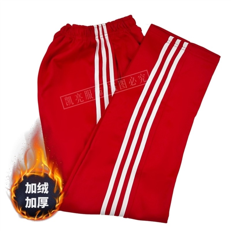 校服裤子二条杠运动女生中学生深蓝色藏青两道宝蓝色杠大春秋两条